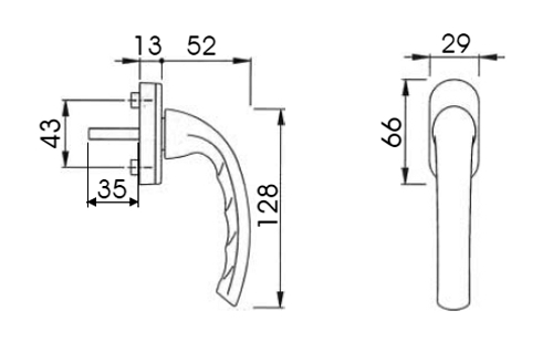 Cremone / Puxador DK - Drey keep - ALUM�NIO